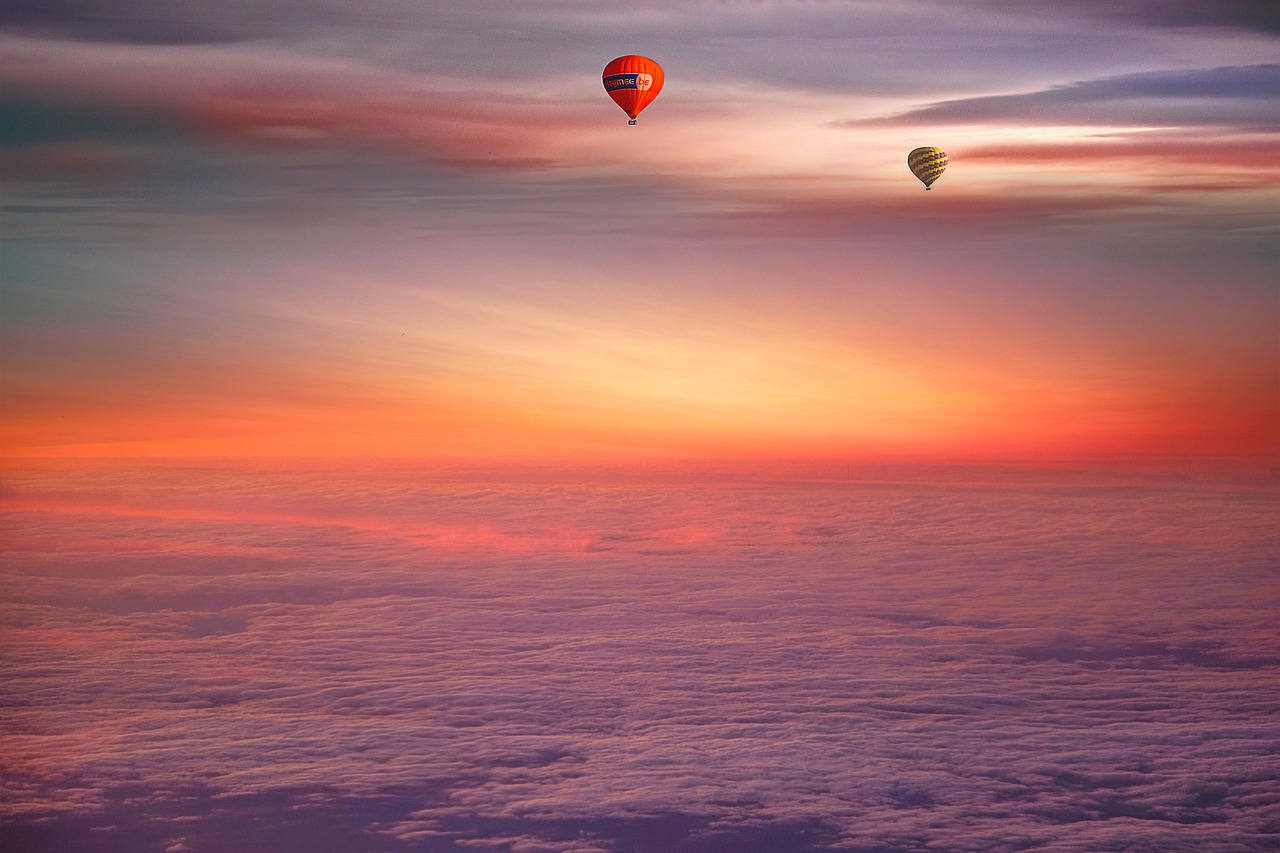 Hot air balloon soaring above Johannesburg