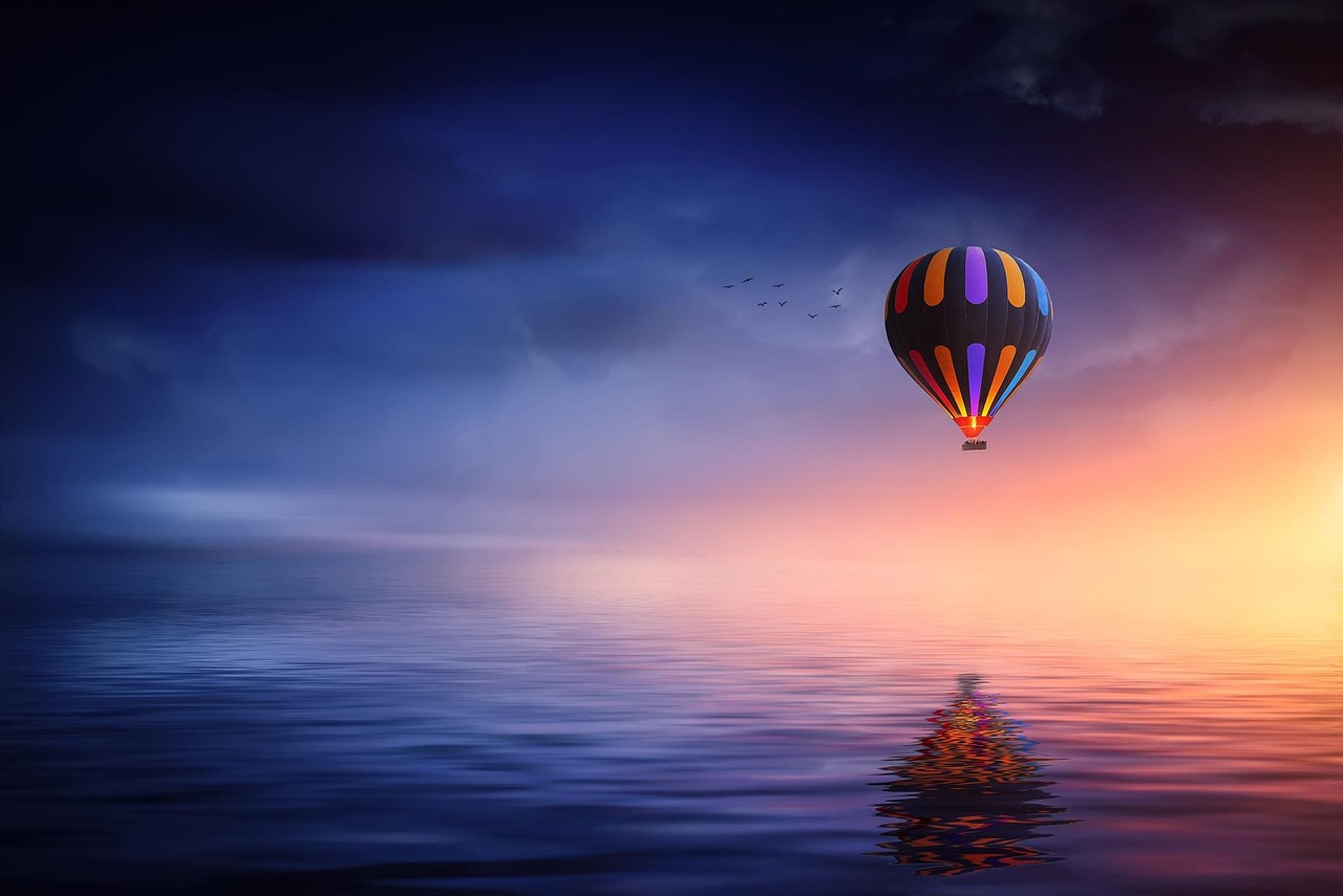 Balloon landing with scenic views
